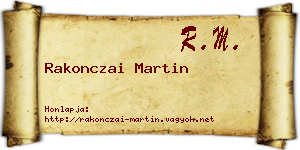 Rakonczai Martin névjegykártya